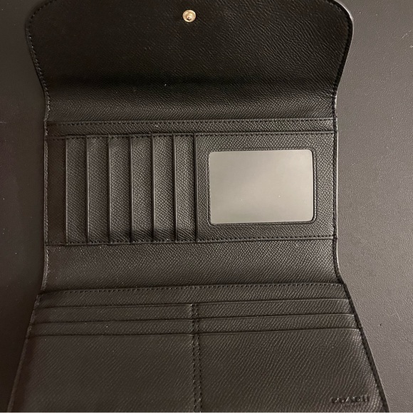 COACH Pebble Leather Checkbook Wallet - Picture 3 of 4